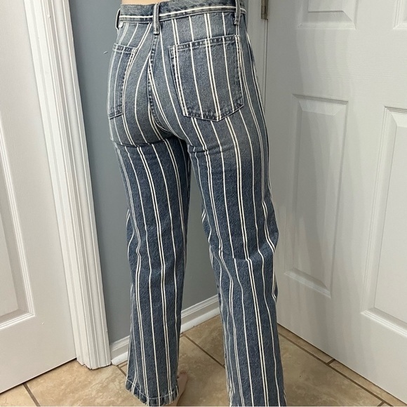 Boyish Jeans Pinstriped Blue Cotton Kirby Casual Straight Leg Denim Size 27 - Picture 2 of 10